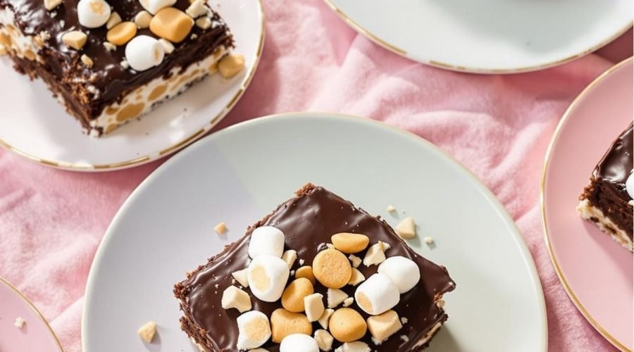 Double Chocolate Chip and Marshmallow Sheet Cake
