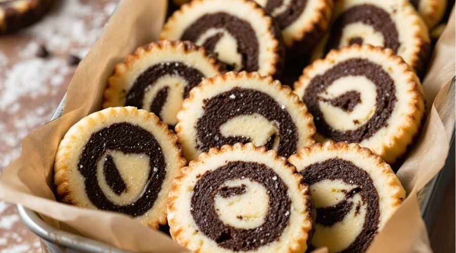 Chocolate and Vanilla Pinwheel Cookies