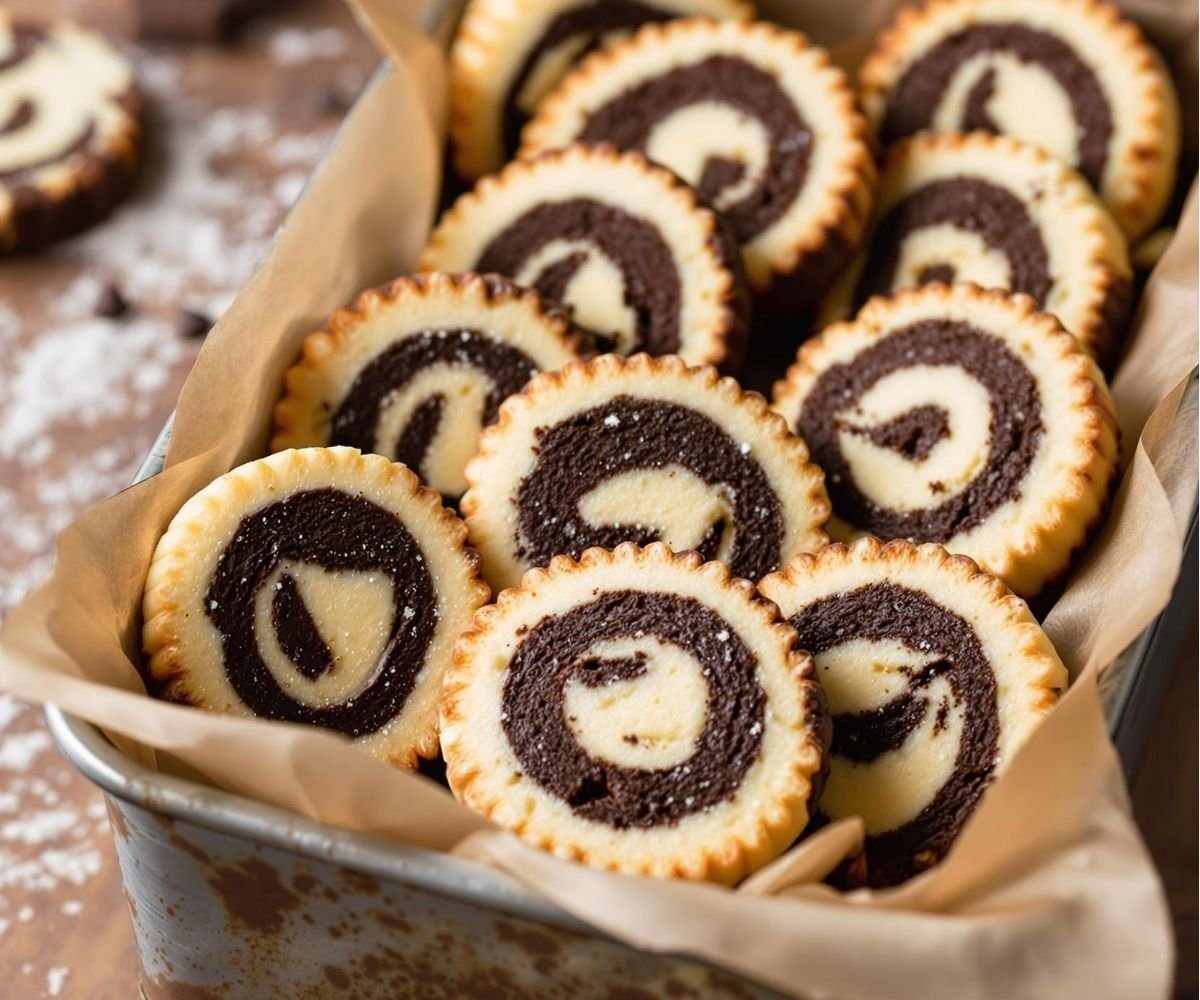 Chocolate and Vanilla Pinwheel Cookies