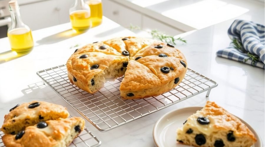 Gruyère and Olive Scone Bake