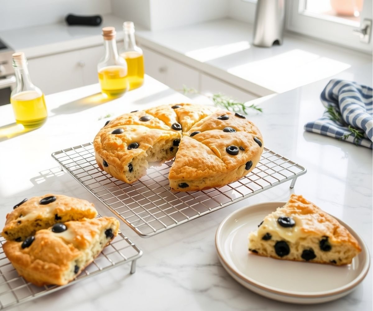 Gruyère and Olive Scone Bake