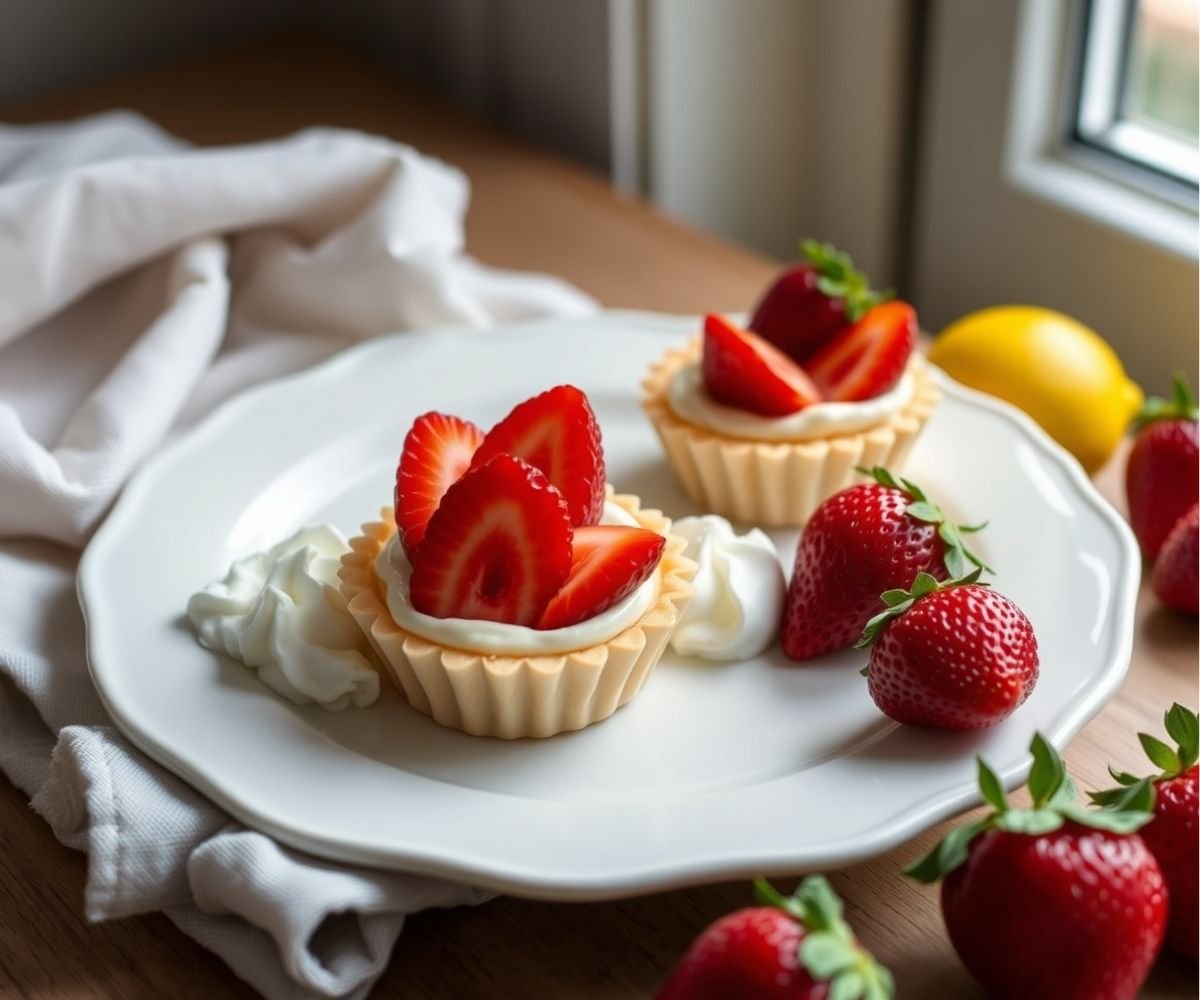 Lemon and Strawberry Cream Tartlets