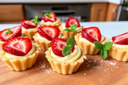 Lemon and Strawberry Cream Tartlets