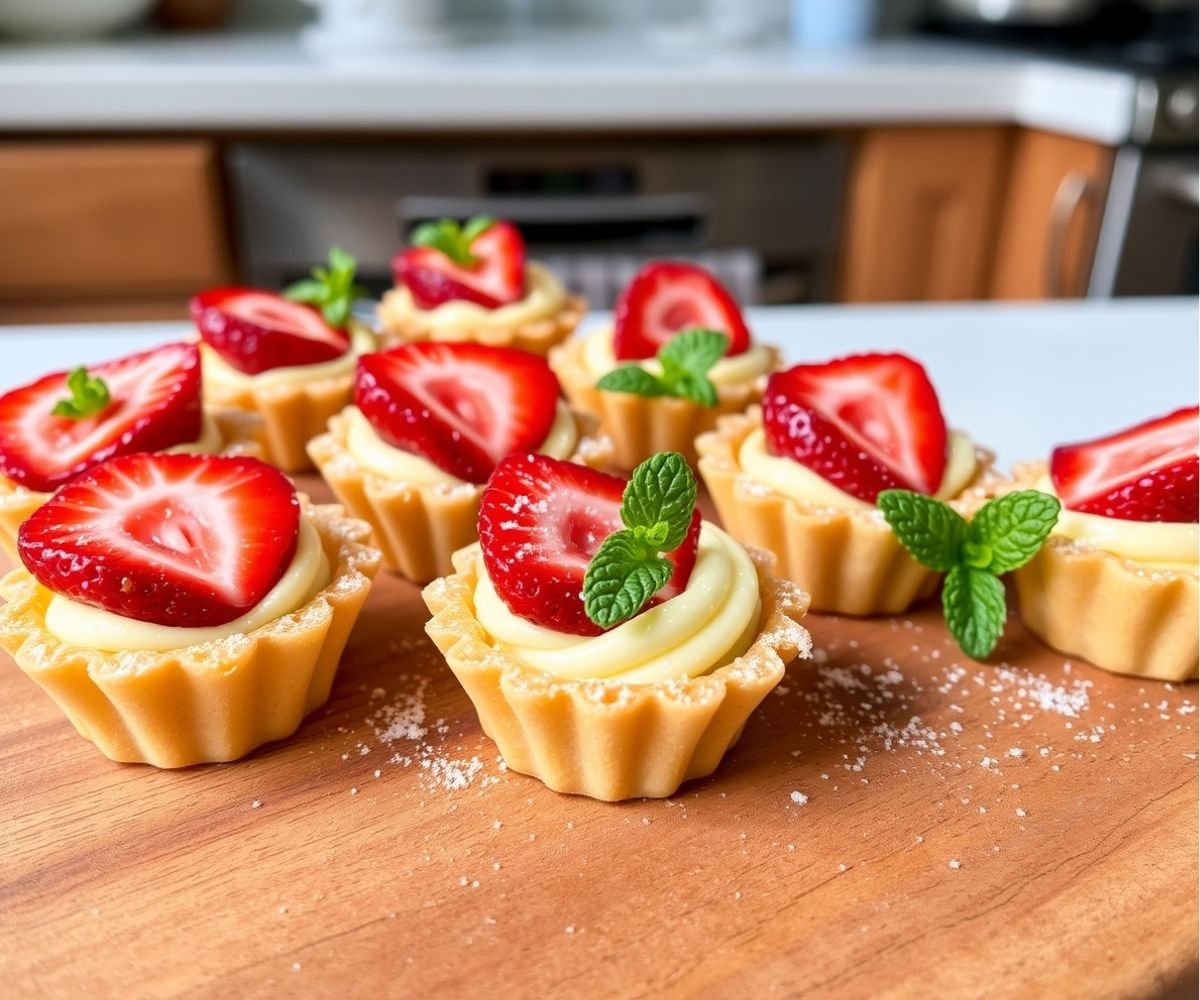 Lemon and Strawberry Cream Tartlets