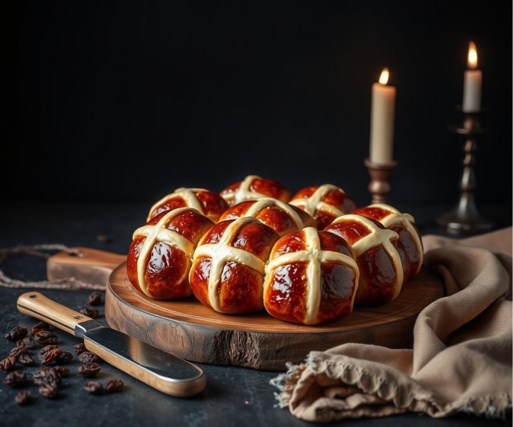 Mary Berry hot cross buns with piped crosses, currants and candied peel