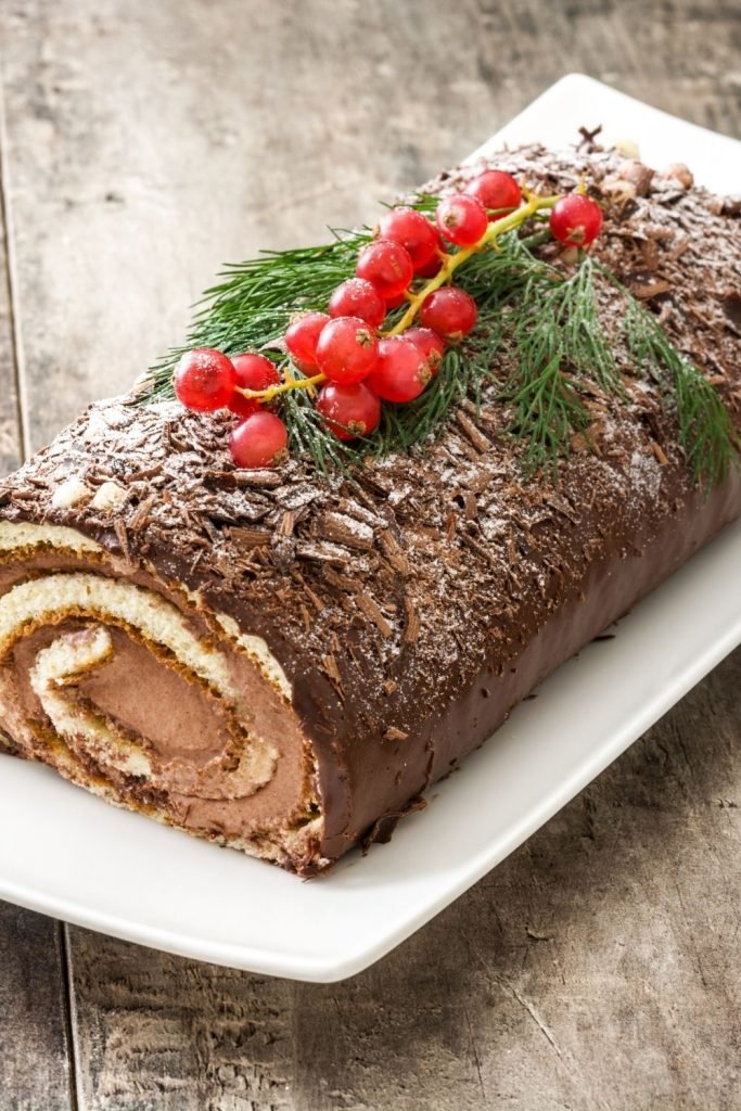Chocolate Yule Log Cake