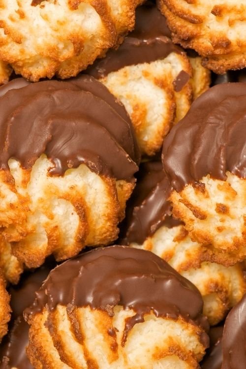 Coconut Macaroons Dipped in Dark Chocolate