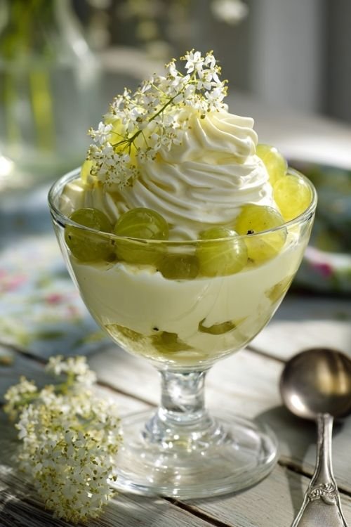 Elderflower and Gooseberry Fool