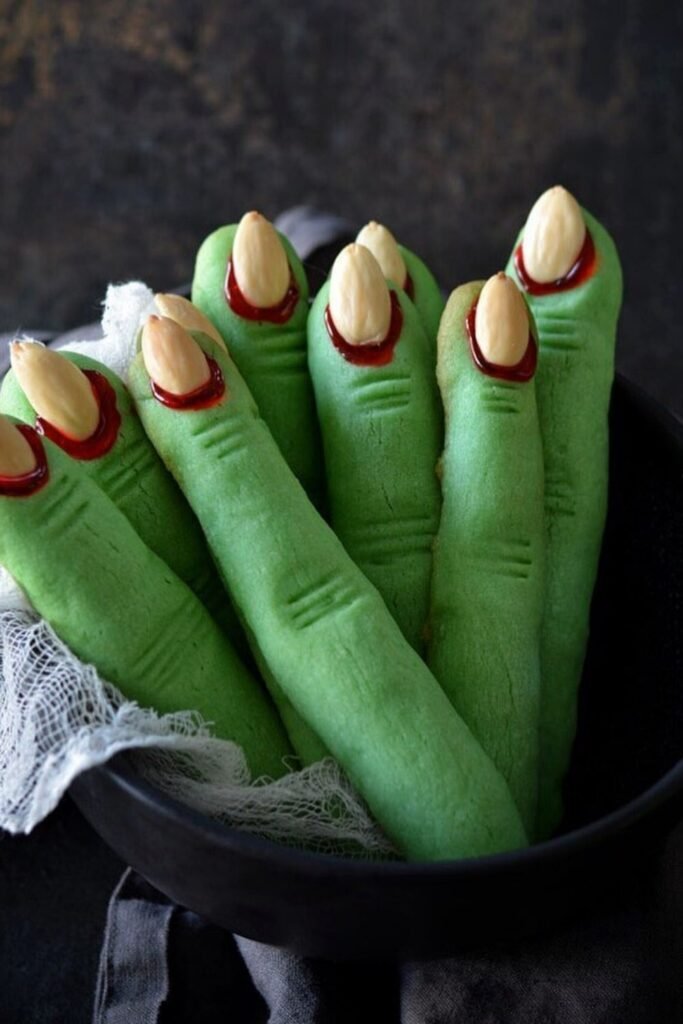 Witch's Finger Cookies With Almond Fingernails
