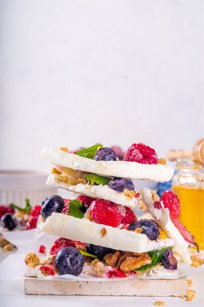 Frozen Yogurt Bark with Fruits and Nuts