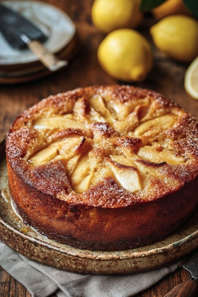 Mary Berry apple lemon cake with a demerara sugar topping