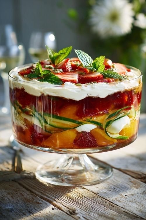 Pimm's Jelly and Cream Trifle