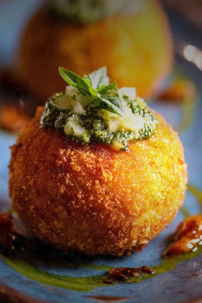 Pumpkin Sage Arancini With Gorgonzola Centers