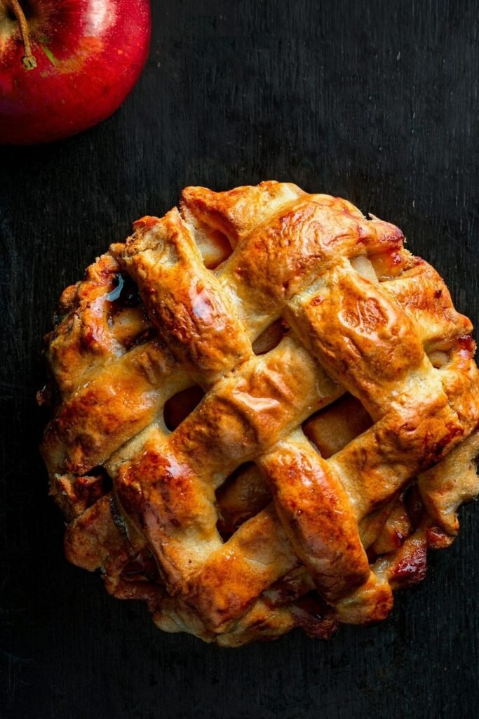 Salted Caramel Apple Tart With Spiced Rum Glaze
