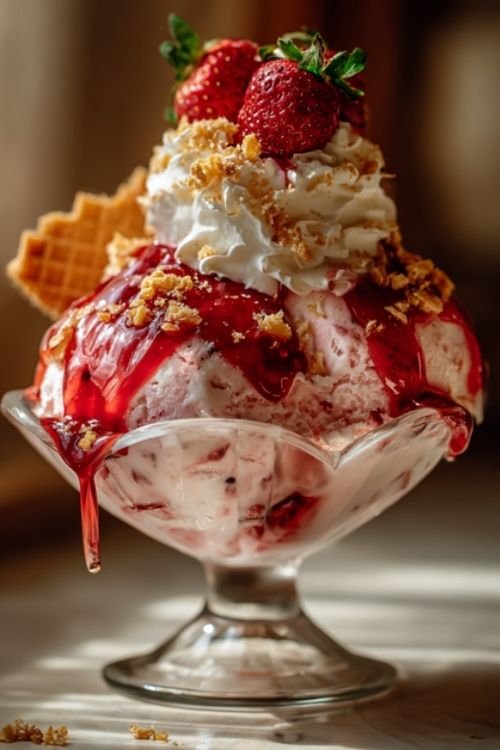 Strawberry Ice Cream Sundae