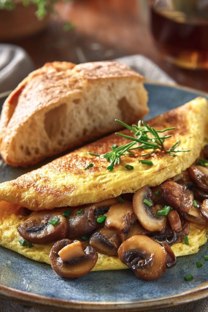 Mushroom Omelet with Ciabatta