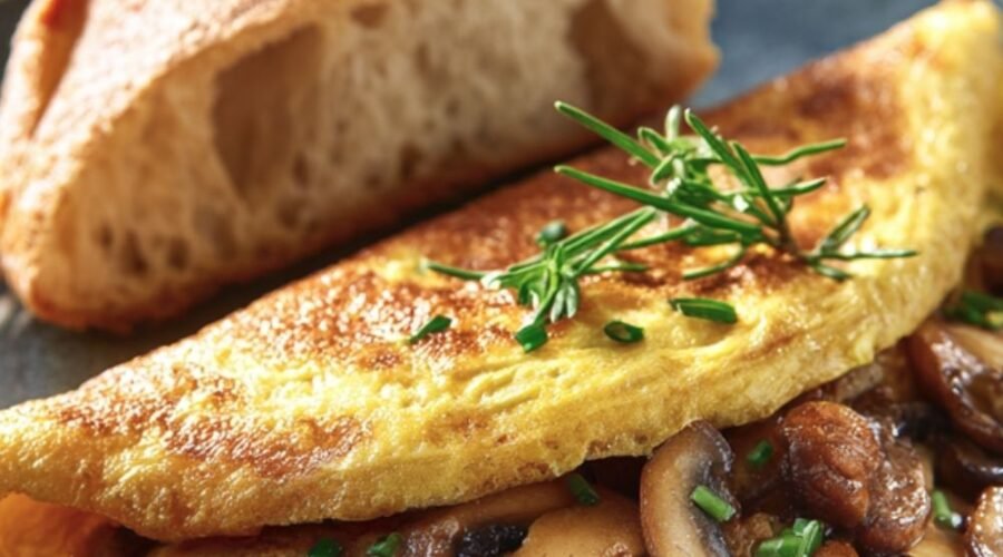 Mushroom Omelet with Ciabatta