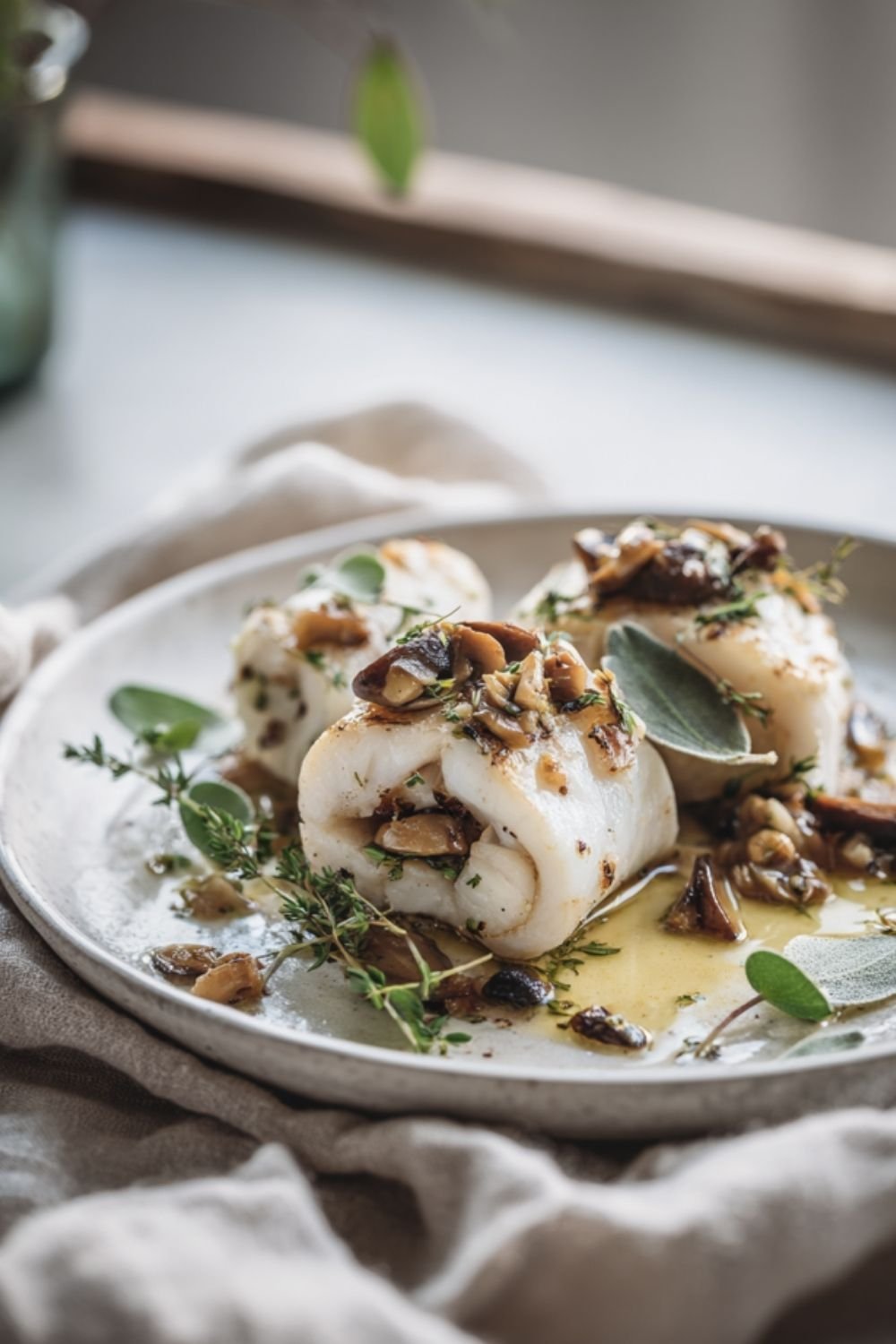 Mushroom-stuffed Sole Fillets