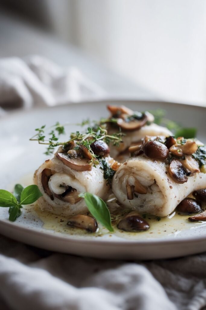 Mushroom-stuffed Sole Fillets