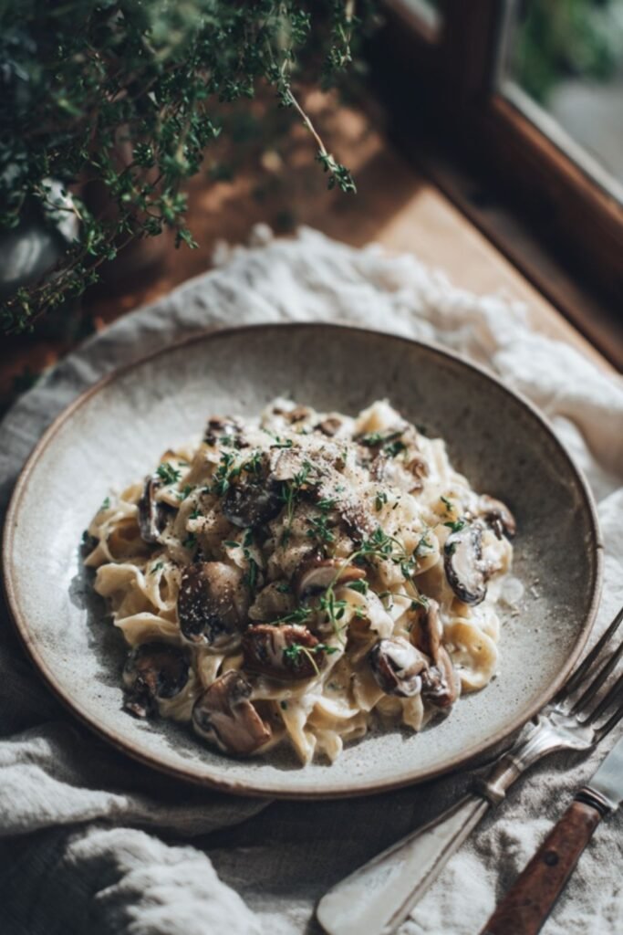 Mary Berry mushroom stroganoff with porcini, peppers and a dollop of creme fraiche