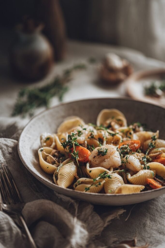 Pasta Shells with Scallops