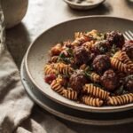 Pasta Spirals with Herbed Meatballs