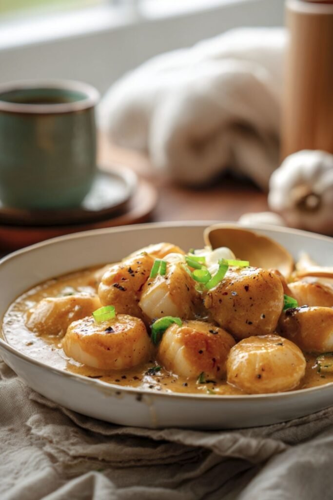 Scallops with Spicy Cashew Sauce