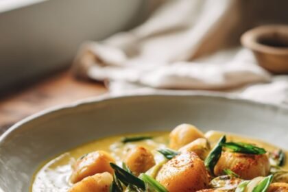 Scallops with Spicy Cashew Sauce