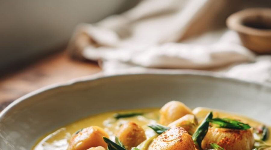 Scallops with Spicy Cashew Sauce