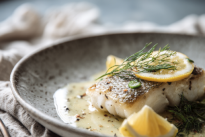 Sea Bass with Lemon Butter Sauce