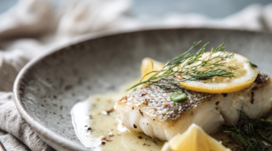 Sea Bass with Lemon Butter Sauce