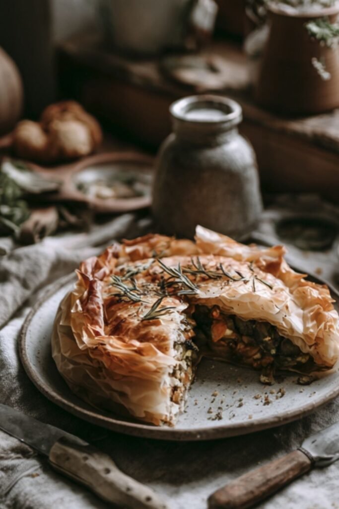 Spiced Eggplant with Filo Crust