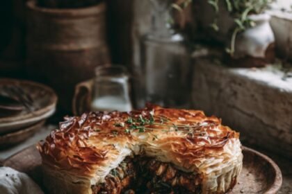 Spiced Eggplant with Filo Crust