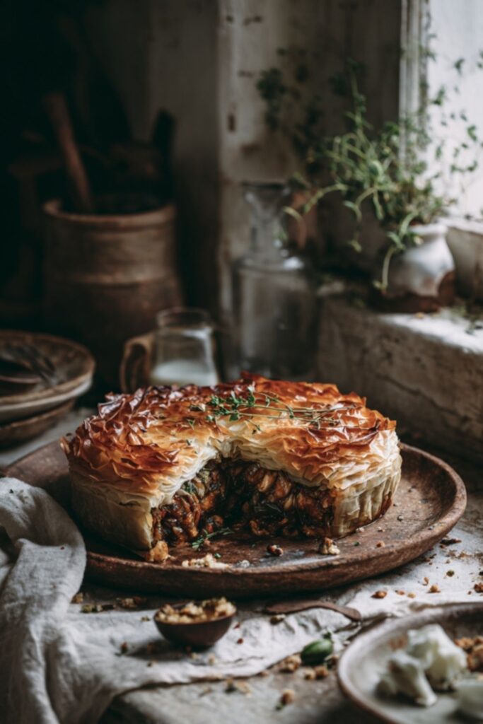 Spiced Eggplant with Filo Crust