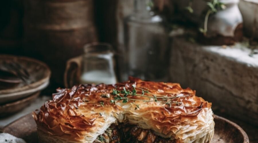 Spiced Eggplant with Filo Crust