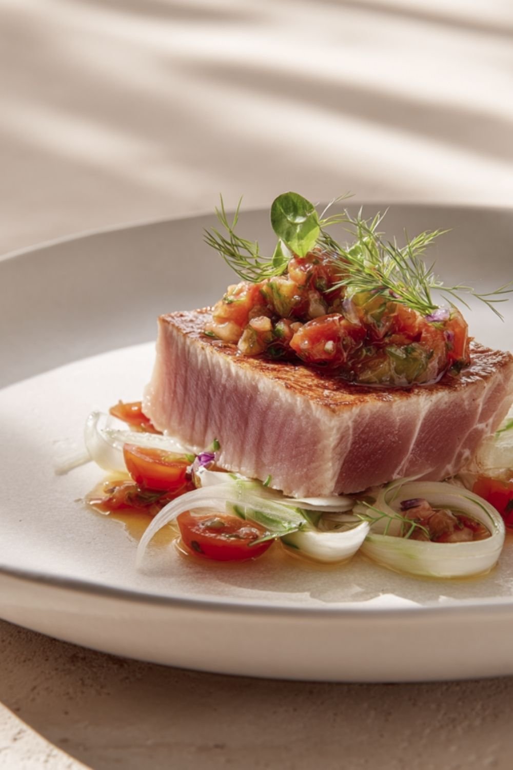 Tuna with Fennel and Tomato Relish