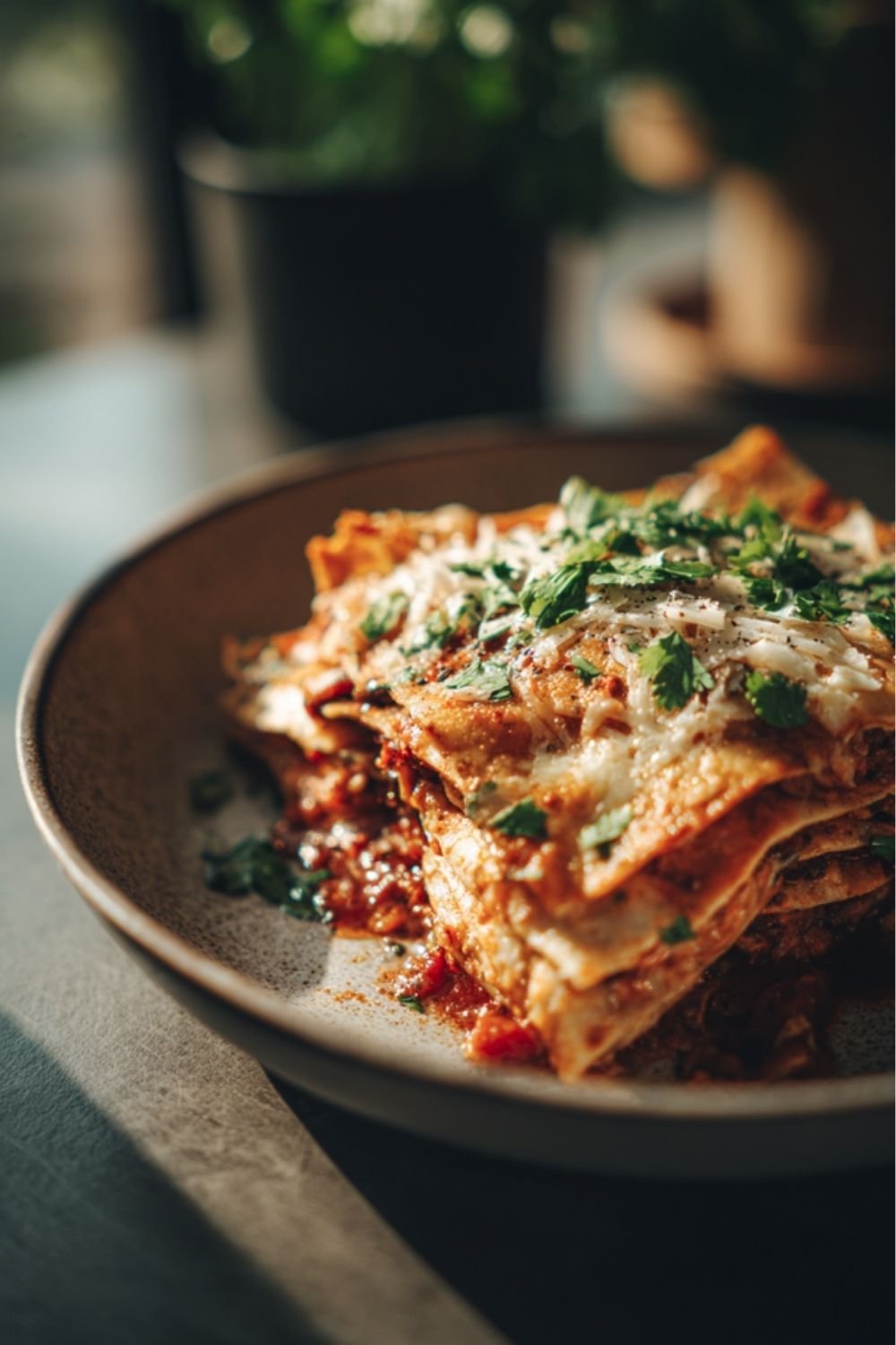 Vegetarian Stacked Enchiladas