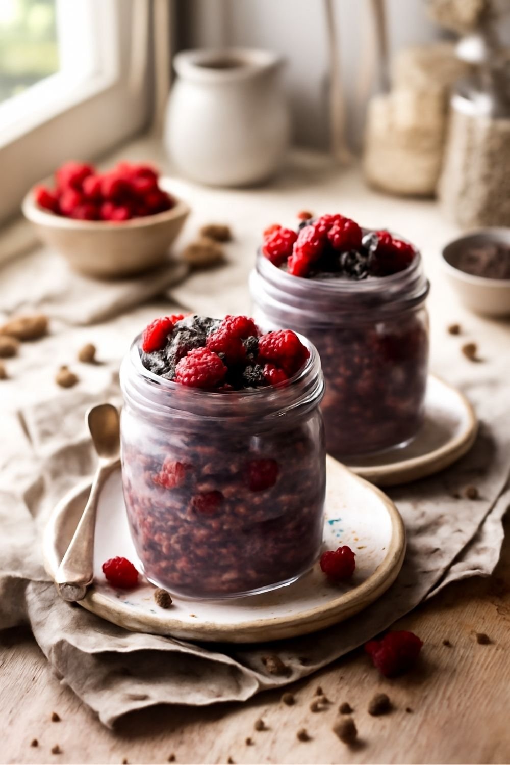 ube chocolate raspberry overnight oats (2)