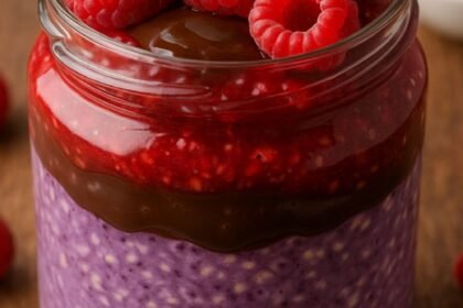 ube-chocolate-raspberry-overnight-oats