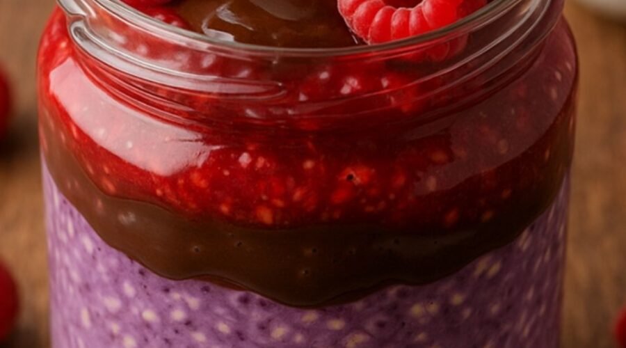 ube-chocolate-raspberry-overnight-oats