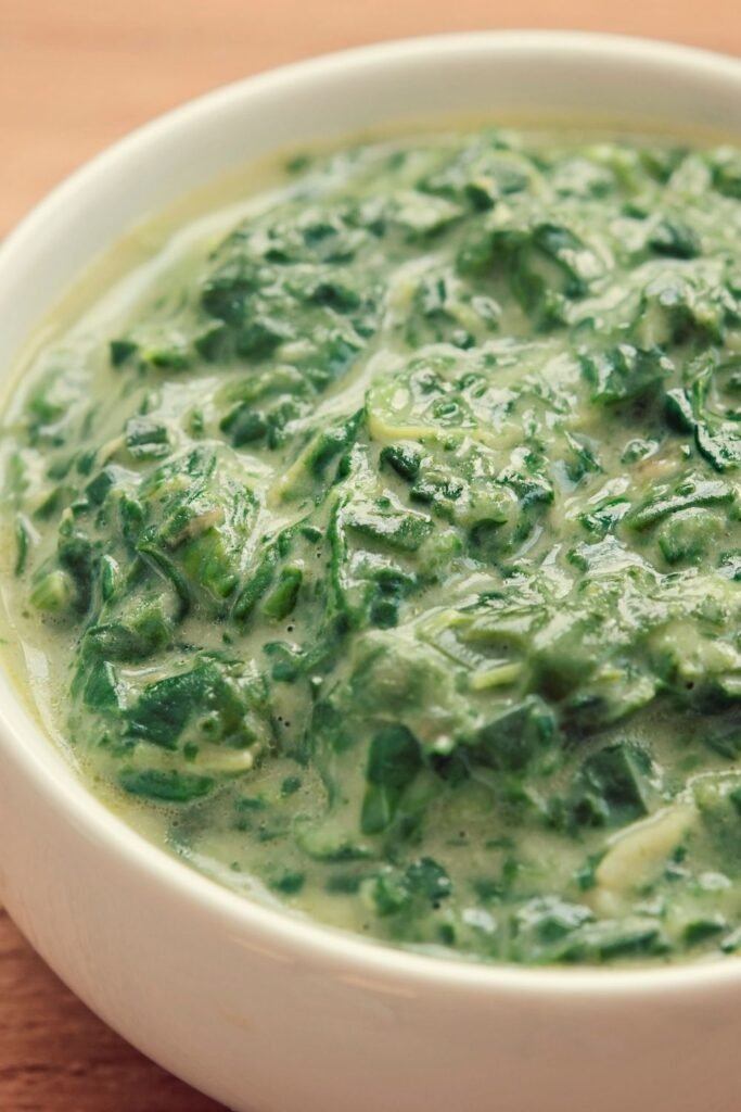 Mary Berry creamed spinach under a golden Parmesan crust