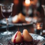Mary Berry Poached pears with blackberry sauce