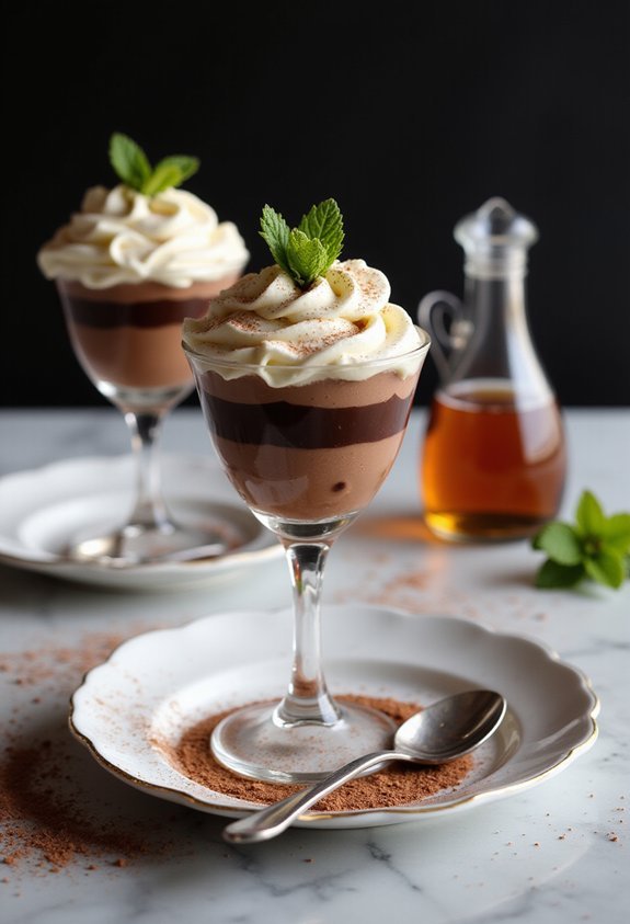 decadent creamy chocolate brandy mousse dessert