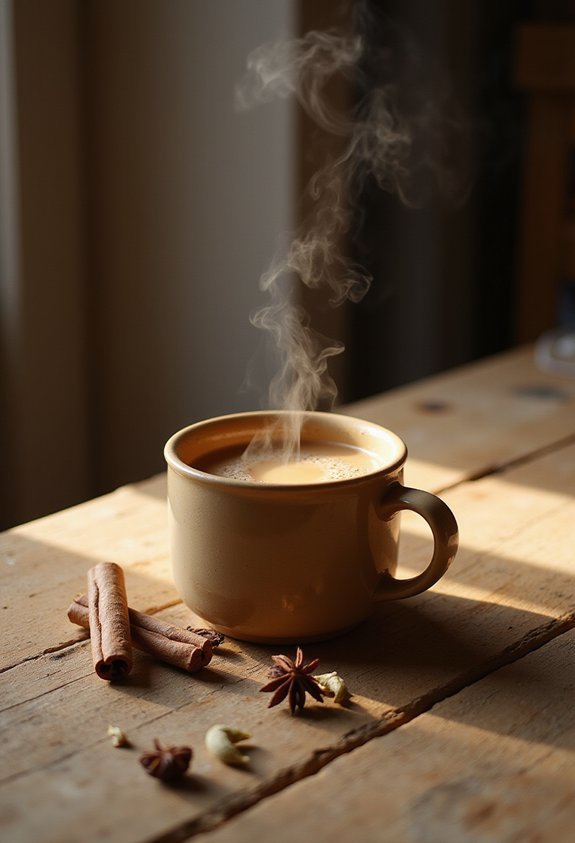 four word phrase spiced creamy chai tea latte