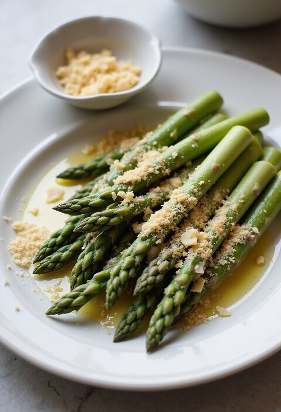 marinate coat roast garnish asparagus