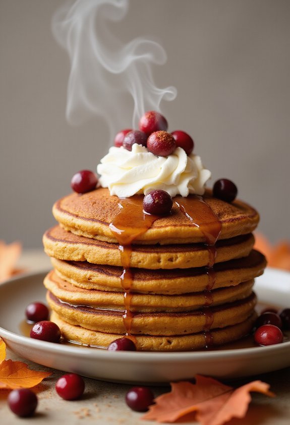 pumpkin pancakes with seasonal mix ins