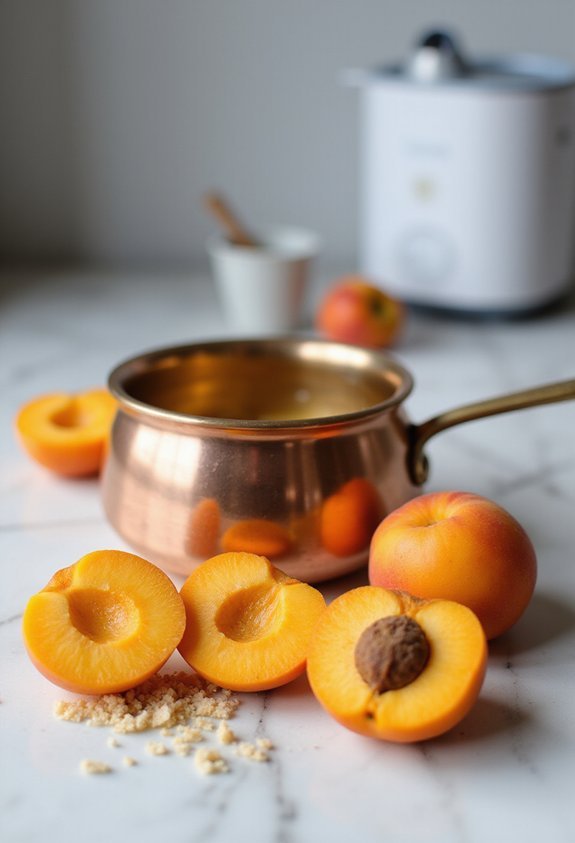 silky apricot sorbet with garnish