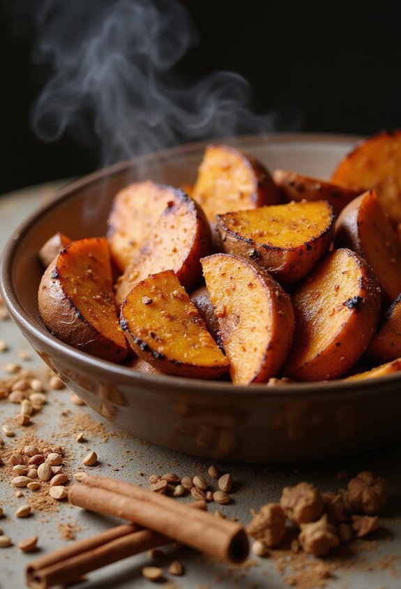 spiced buttery tender yams with tomatoes