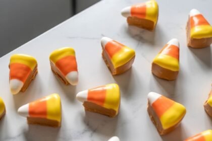 Candy Corn Peanut Butter Bites