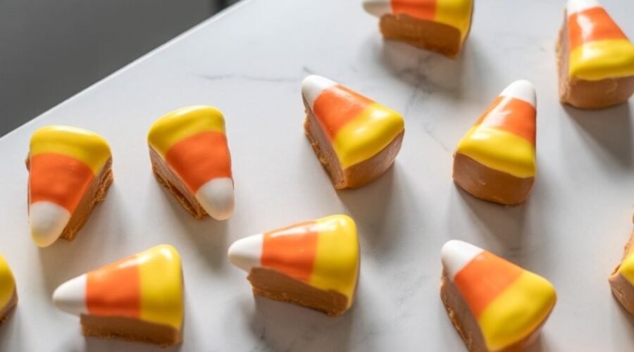 Candy Corn Peanut Butter Bites